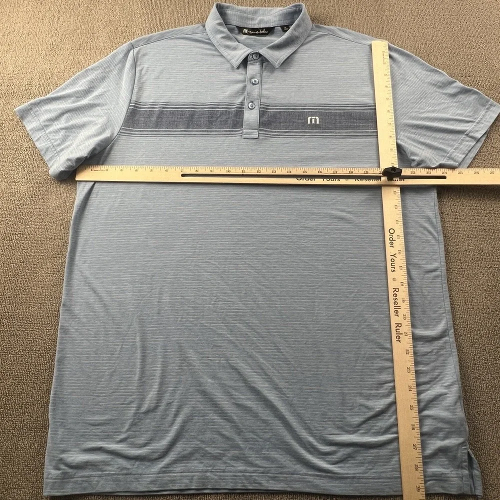 Travis Mathew Polo Shirt Extra Large Blue Short Sleeve Golfing Casual Mens